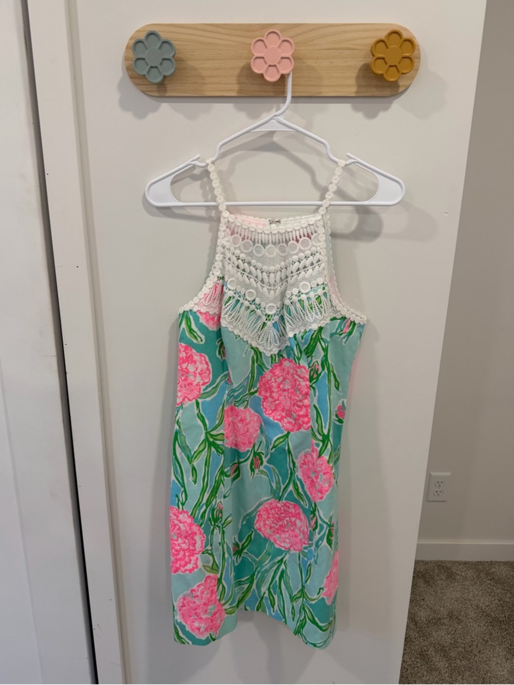 Lilly Pulitzer Aqua & Pink Floral Dress